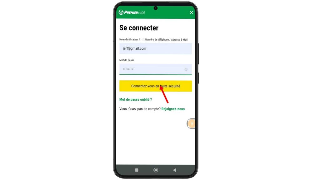 Étape 3 : Cliquer sur « Connectez-vous »
