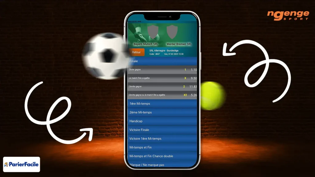 Comment faire un pari dans l’application Ngenge APK ?