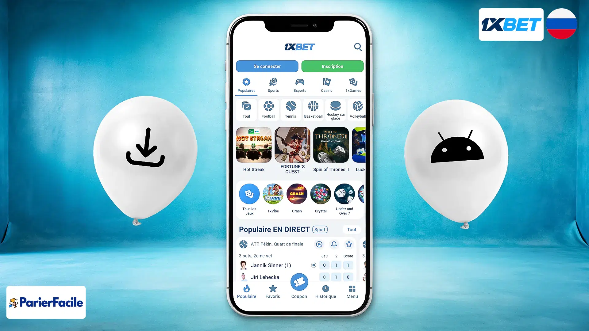 H2 Comment telecharger et installer 1xbet Russe APK pour Android