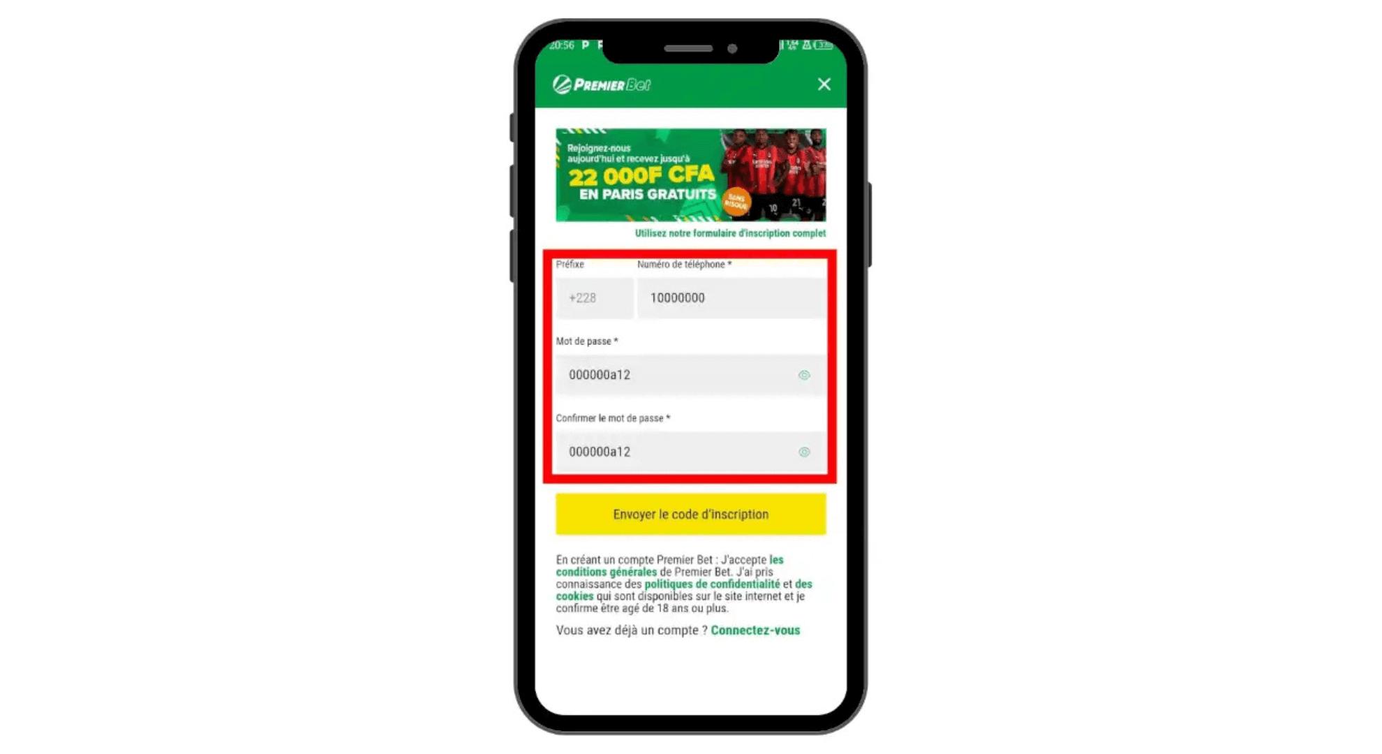 Premier Bet EURO 2025 : Ne manquez pas notre grande raffle exclusive ! 11 Remplir le formulaire d'inscription