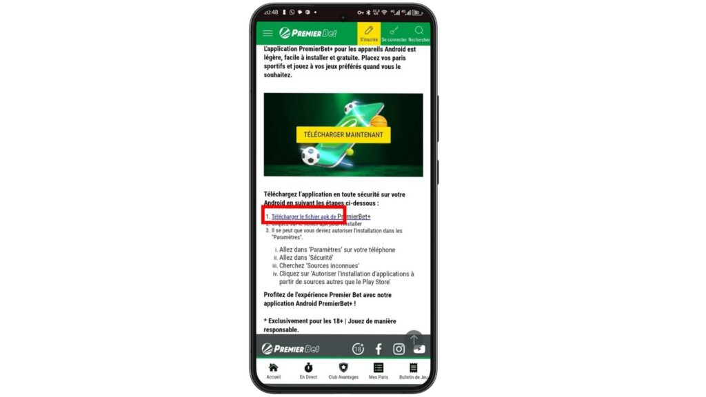 Premier Bet apk Etape 3 1
