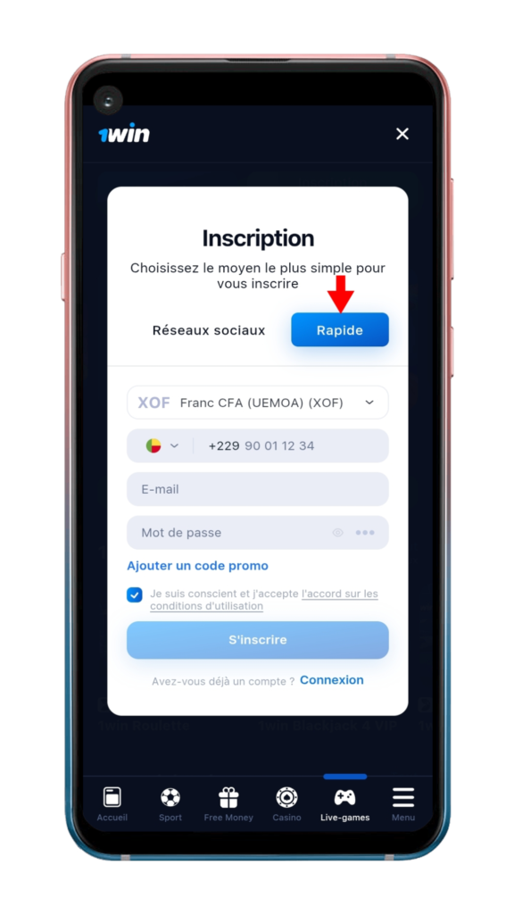 Choisir votre méthode d’inscription