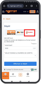 Choisir M-PESA pour dépôt Ngenge