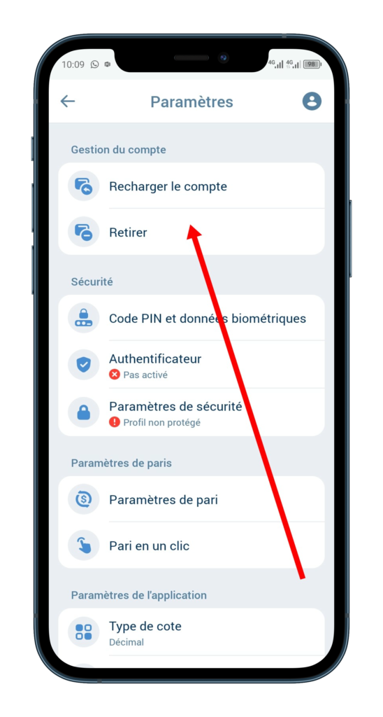 Choisir l'option Retirer.