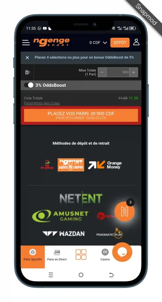 Entrer le montant et confirmez 