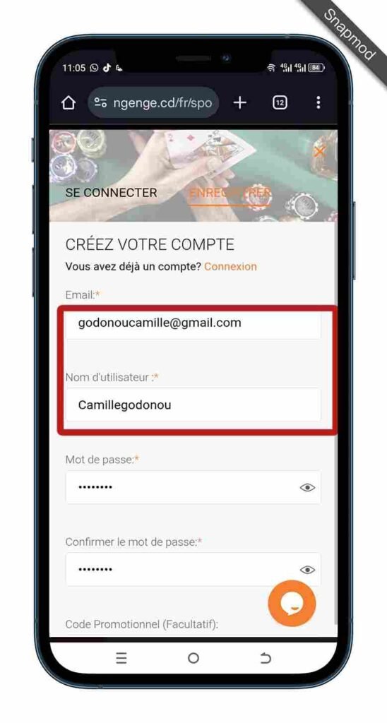 Remplir le formulaire d’inscription