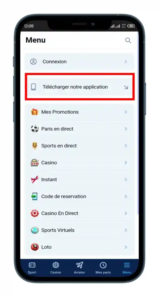 Télécharger le fichier Mojabet APK
