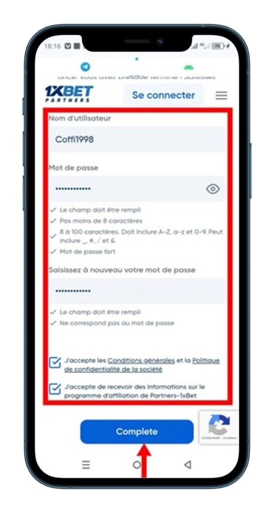 Saisissez vos coordonnées et vos sources de trafic