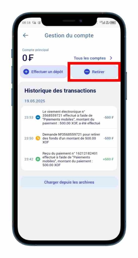 CLiquer sur le bouton Retirer
