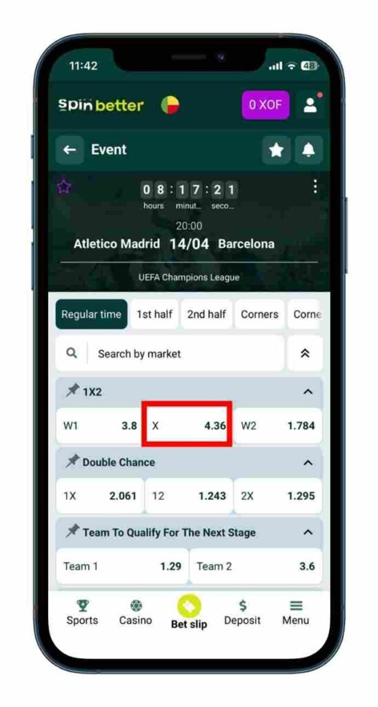 Choisissez votre type de pari