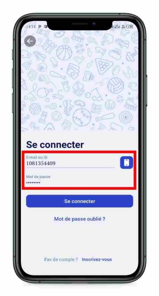 Saisir vos informations de connexion Paripesa